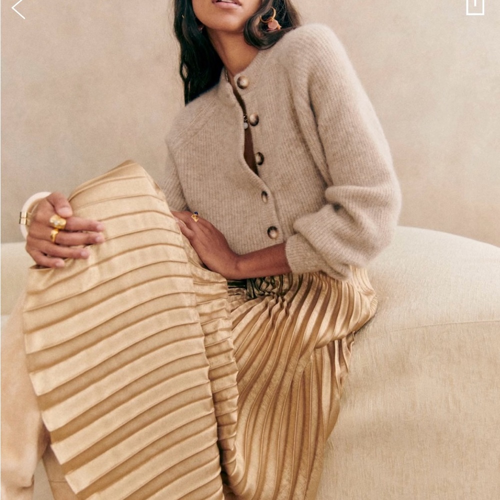 Sezane OTHELLO cardigan - light beige xxs